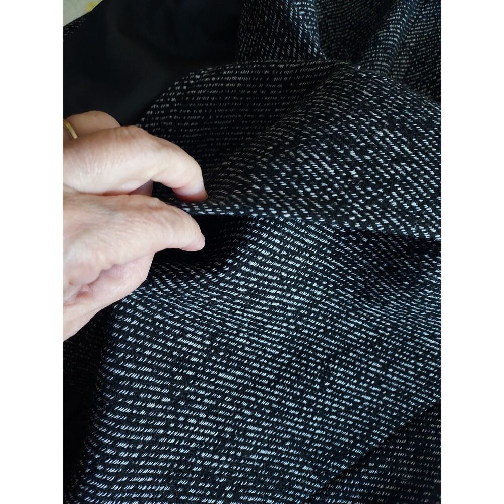 London Fog Women's XL Black/White Herringbone Wool Jacket Lined Pockets buttons - Picture 8 of 8